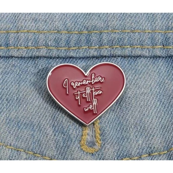 ALL TOO WELL Swiftie Taylor Swift Heart Pin NEW - Picture 1 of 3